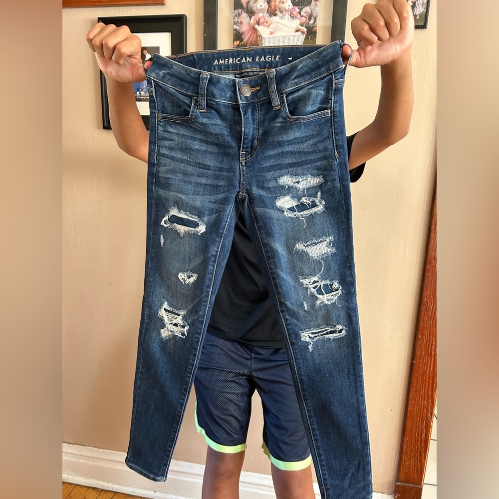 American Eagle Dark Blue Denim Shorts